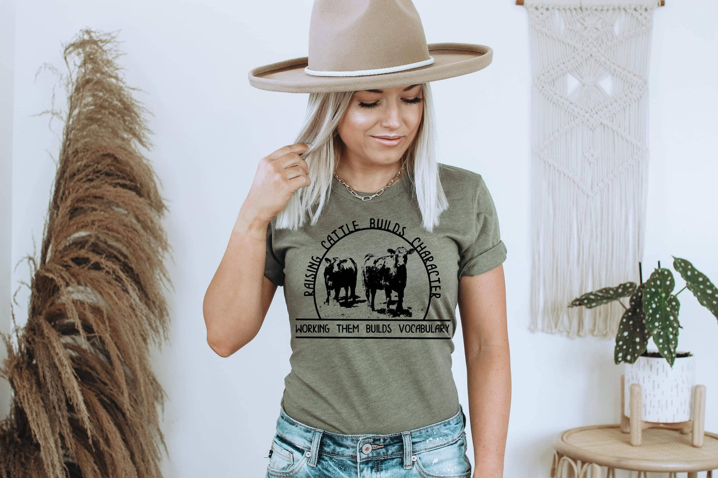 Raising cattle builds character T-Shirt