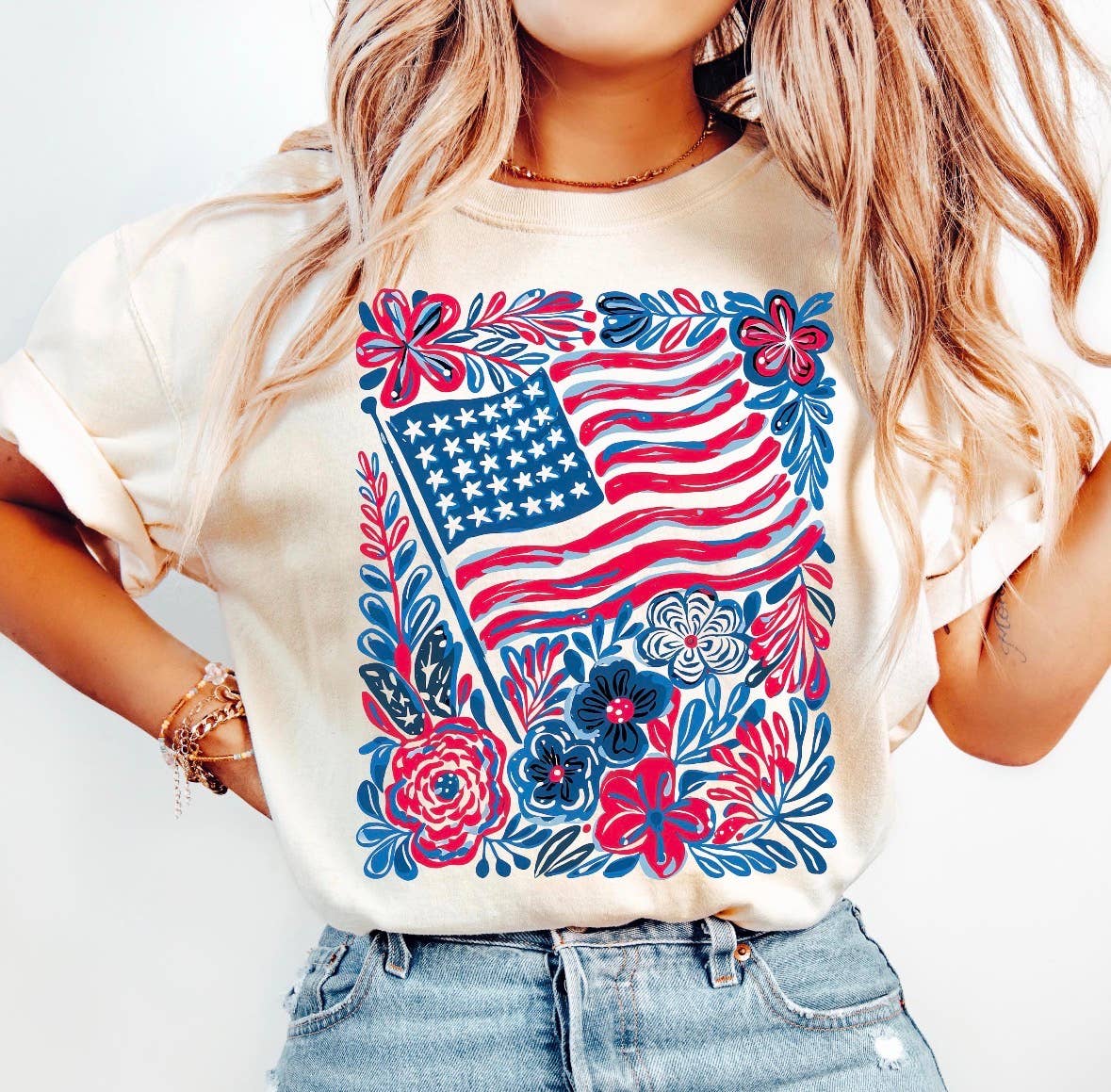 Floral Flag Tee