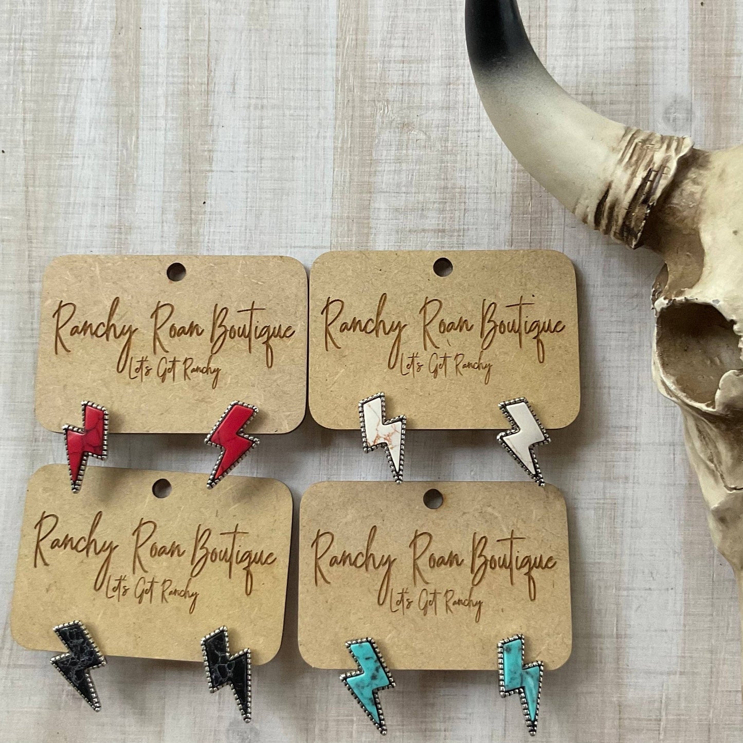 Thunder Bolt Stud Earrings