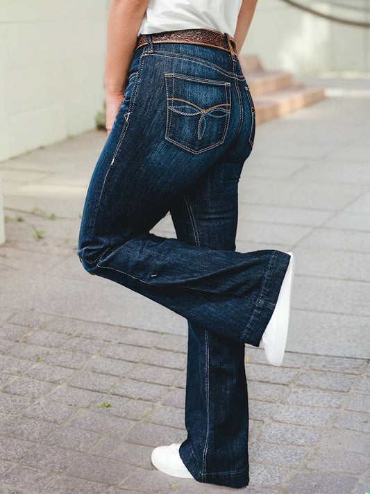 1 the Woman - Western Stitch Patched Pocket Bootcut Jeans