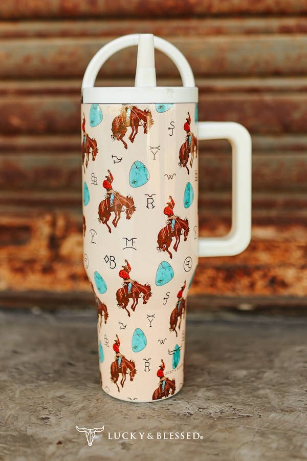 Cowboys Printed Flip Straw Tumbler 40oz