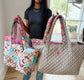 Western Print Everyday Carryall Tote Bag - Fabric Quilted 