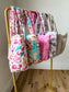 Western Print Everyday Carryall Tote Bag - Fabric Quilted 