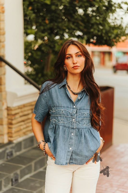 LOOPTY LOU *DENIM SHIRT