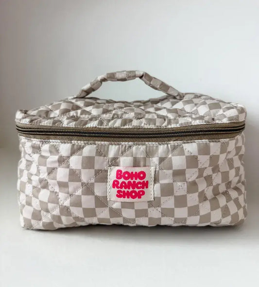Quilted Western Makeup Bag  | Cowgirl Cosmetic Bag Fabric 