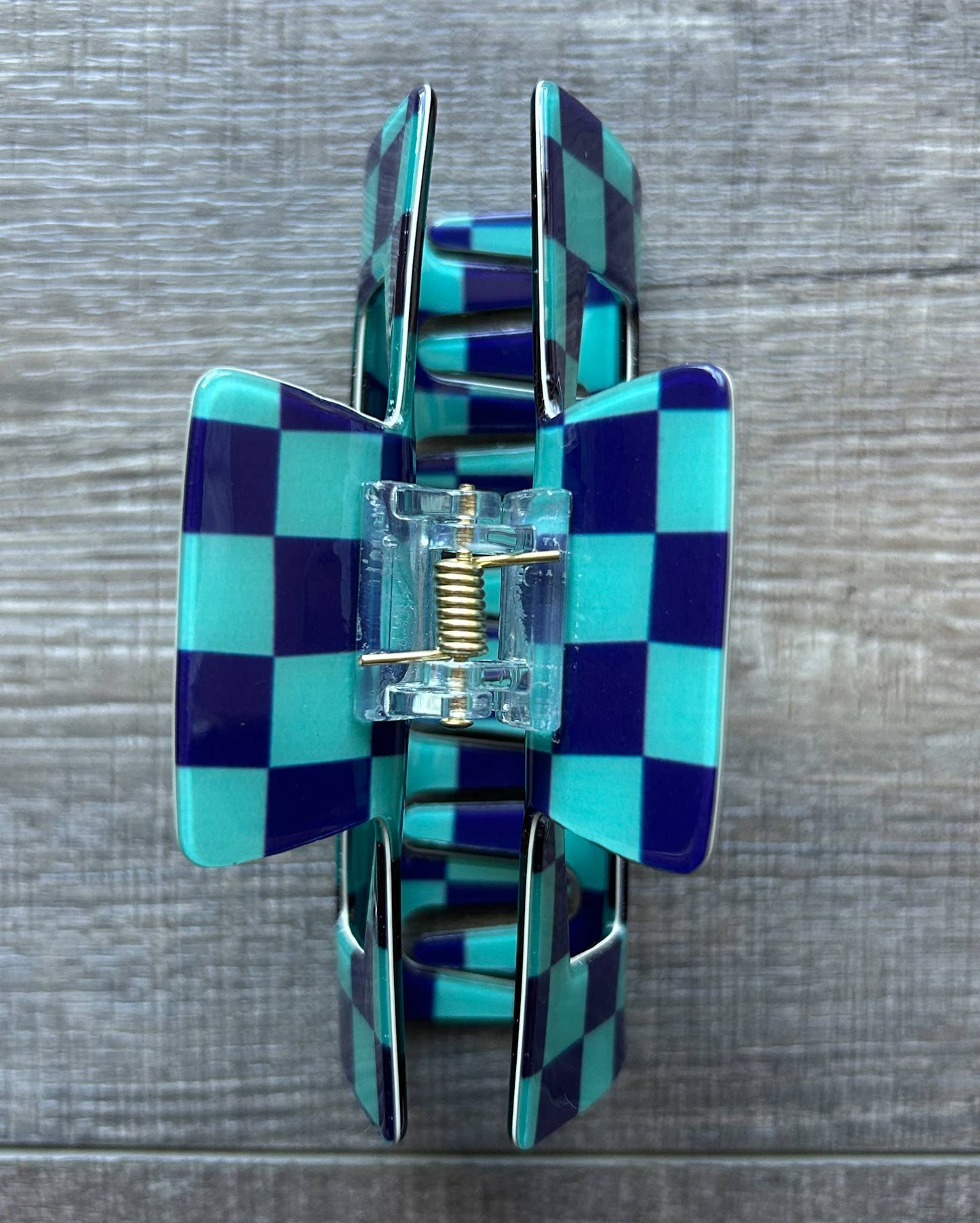 4 Inch Large Checkered Claw Clip