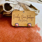 Square Stone Stud Earrings – Howlite + Peach Turquoise Western Studs