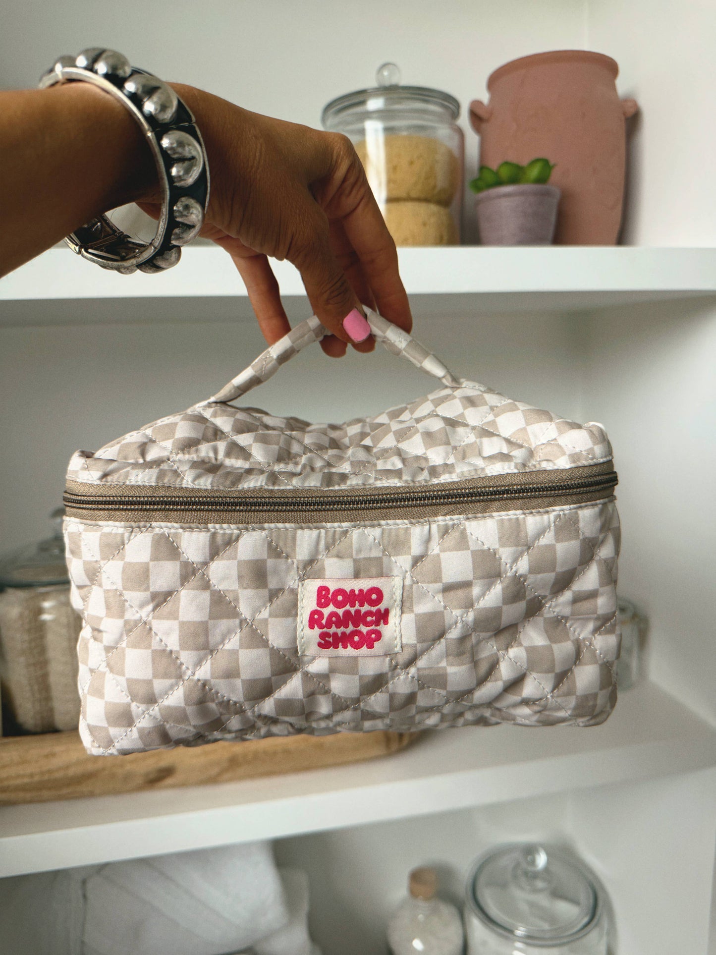 Quilted Western Makeup Bag  | Cowgirl Cosmetic Bag Fabric 