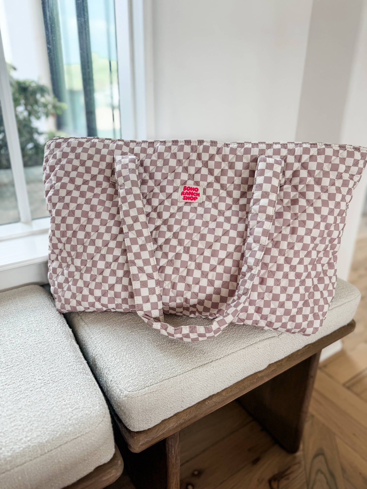 Western Print Everyday Carryall Tote Bag - Fabric Quilted 