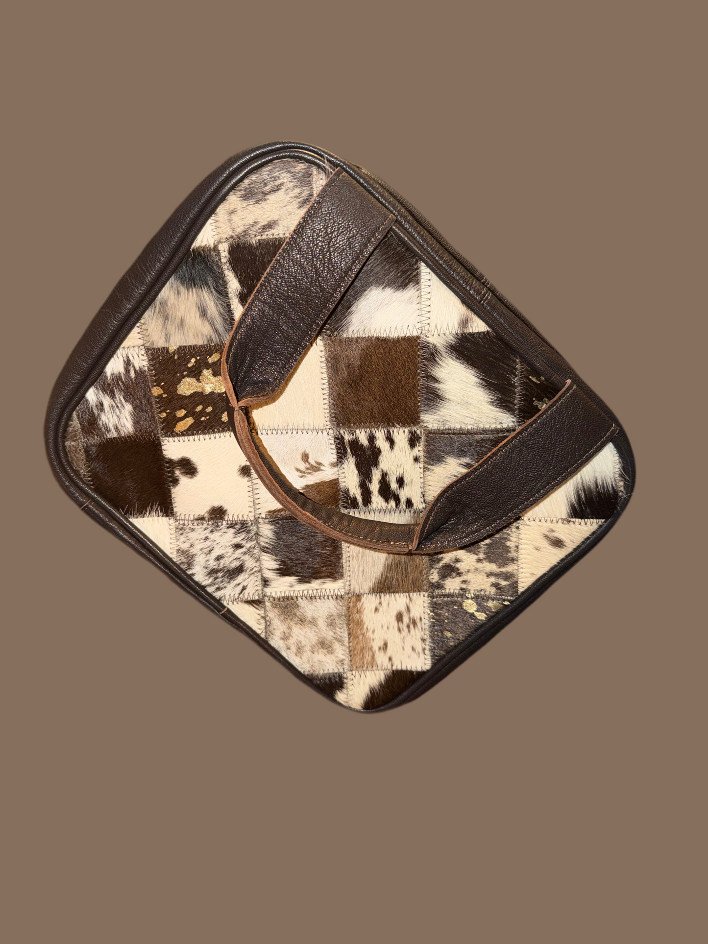 BOHO LUXE TRAVEL hanging bag Genuine HairOn leather toiletry