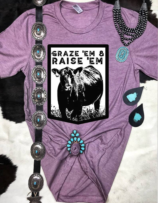 Raise em graze em T-Shirt