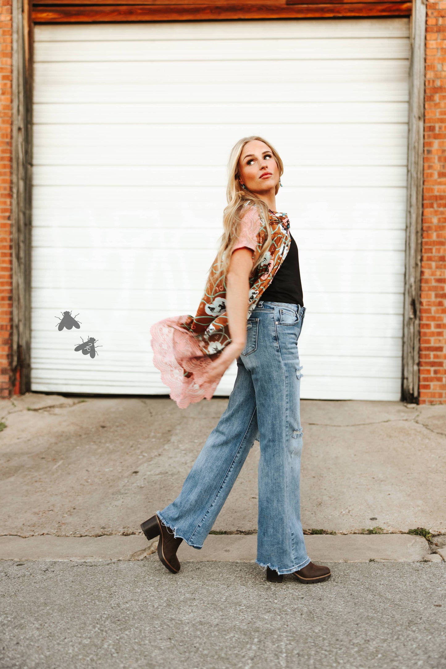 BLUSHIN BRONCO BUTTON DOWN SHIRT/CARDIGAN