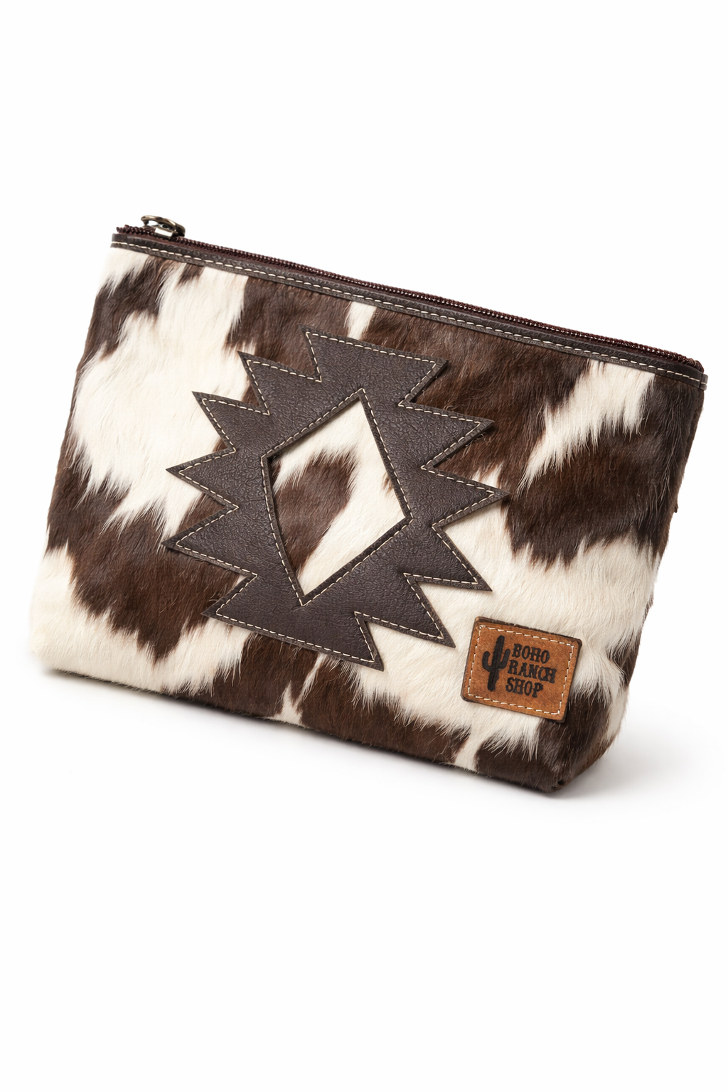 COWHIDE AZTEC  MAKEUP bag Genuine Hair On travel