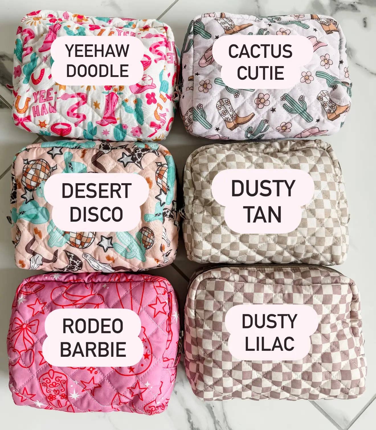 Western Print Everyday Carryall Tote Bag - Fabric Quilted 