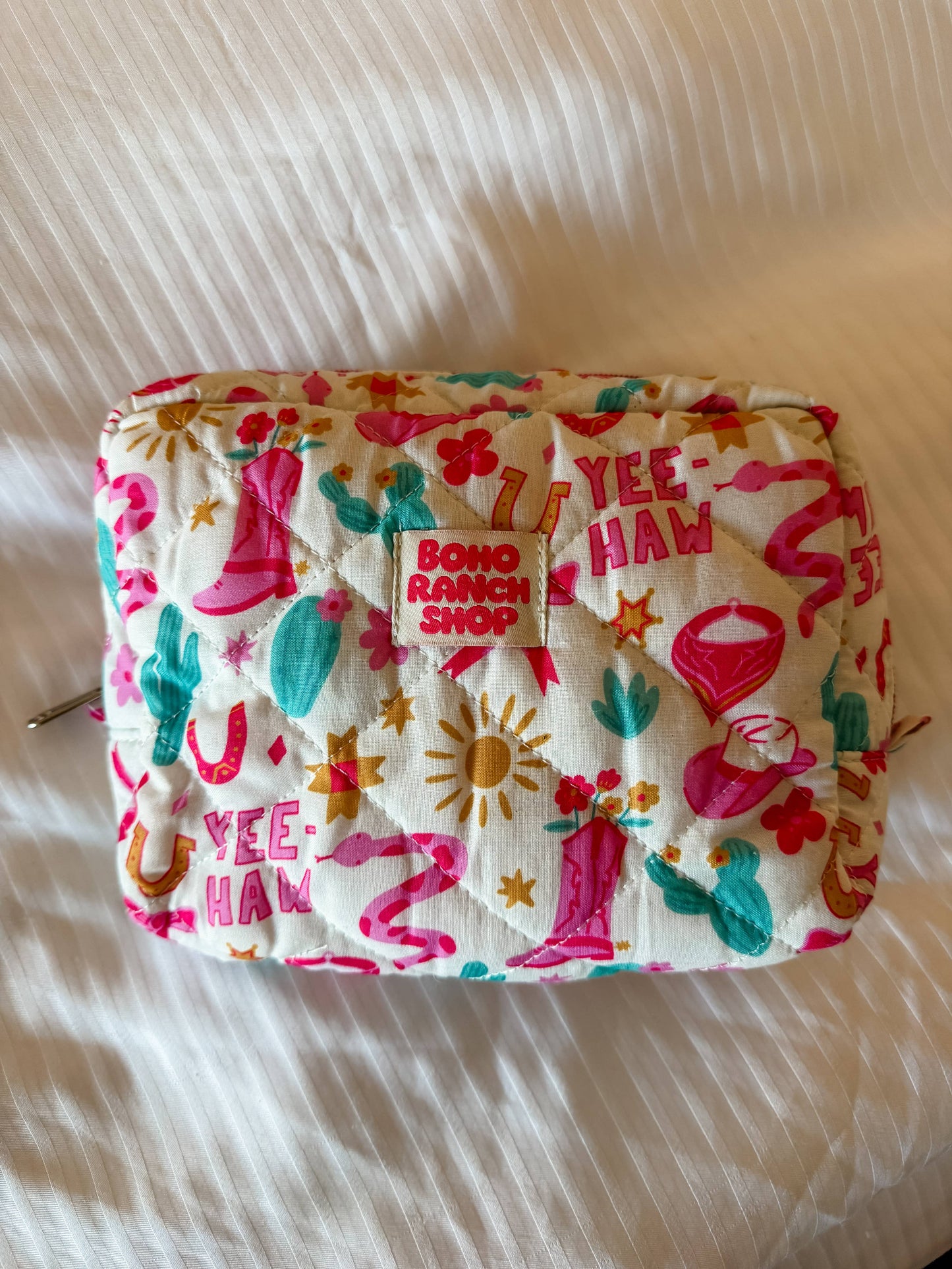 Fabric Western Makeup Bag Organizer | Cowgirl Cosmetic Bag 