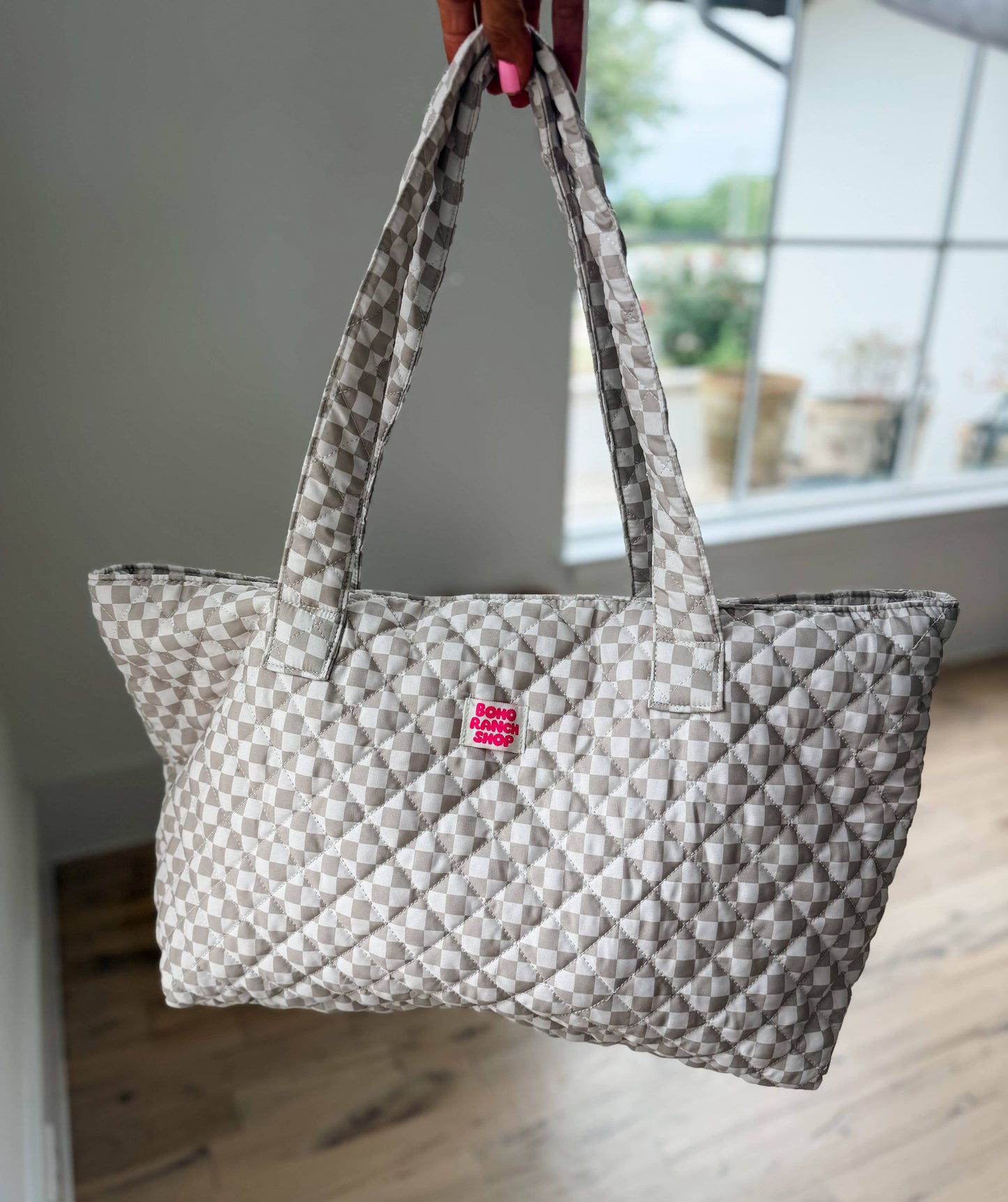 Western Print Everyday Carryall Tote Bag - Fabric Quilted 