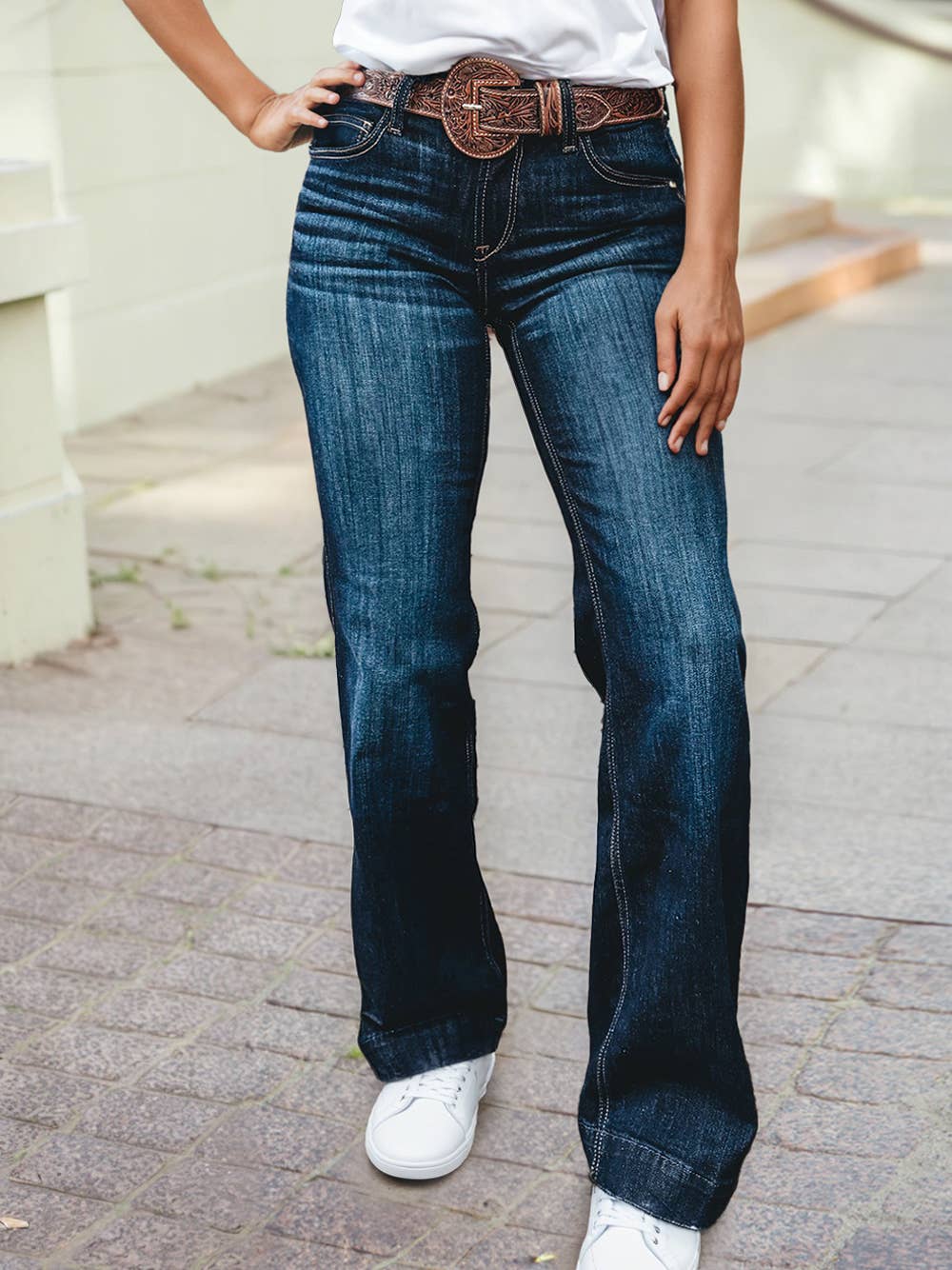 1 the Woman - Western Stitch Patched Pocket Bootcut Jeans