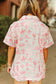 Plus Size Cream Pink Western Printed Button Down Shorts Set