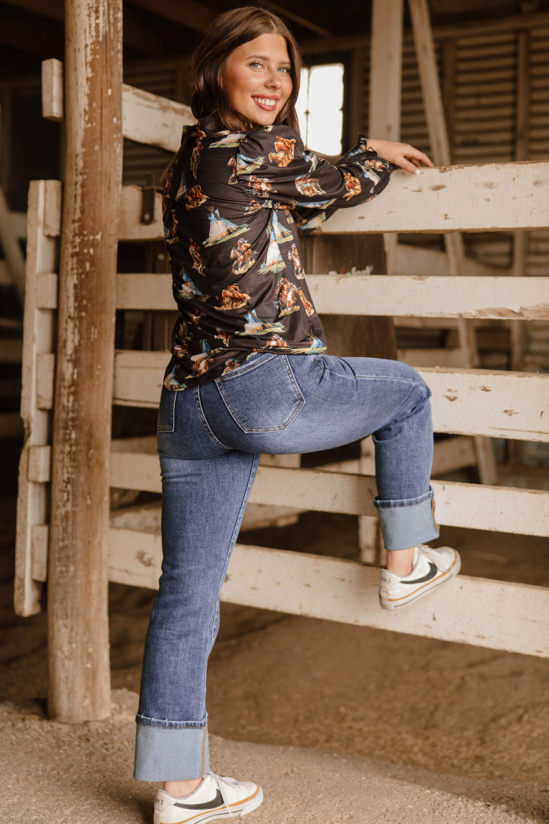 Kreek Cuffed Jeans- Dark Wash